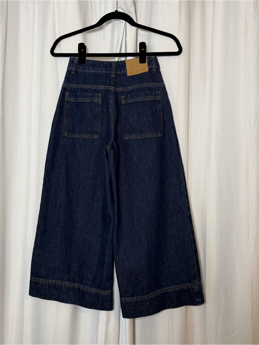 Aligne Miles Denim Culotte Jeans Dark Wash Wide Leg Size 24 NWT - Picture 4 of 14